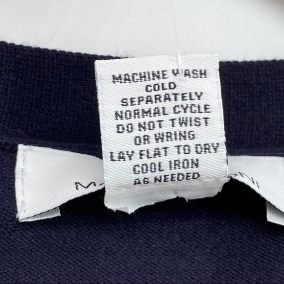 Magaschoni Button Front Navy Blue Cardigan Sweater M Viscose/Nylon Knit - Picture 7 of 8